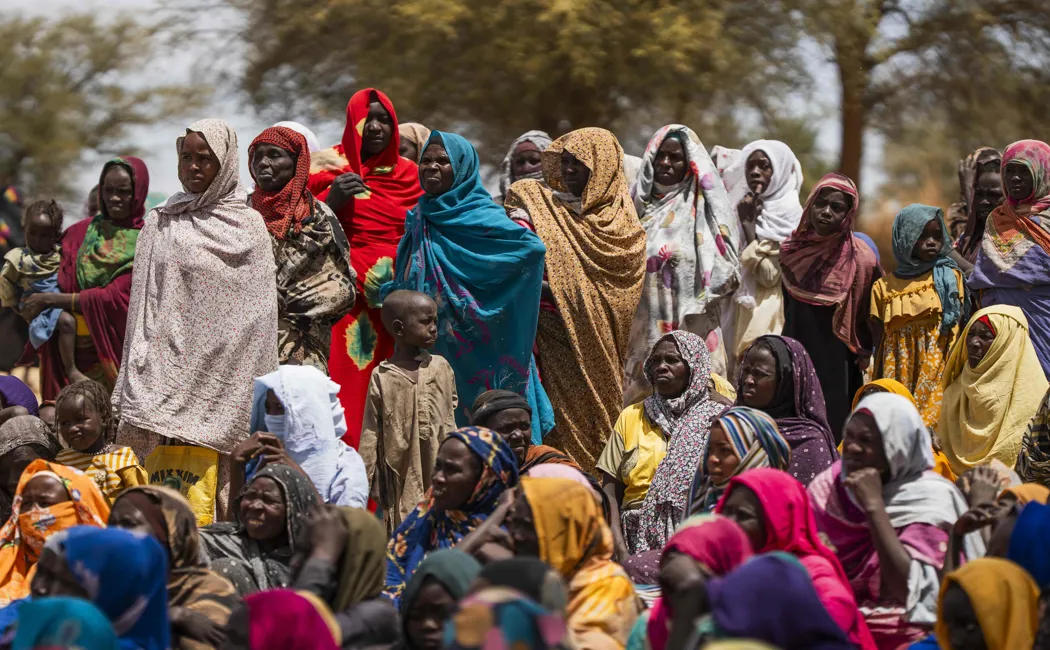 Sudanese refugees at a temporary site for new arrivals in Koulbous, Chad.