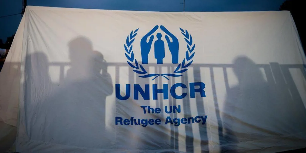 A tent set up at temporary transit centre in Opatovac.